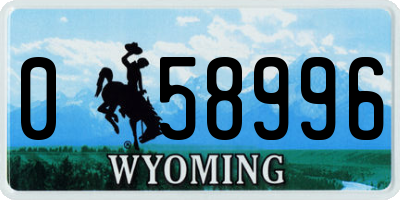 WY license plate 058996
