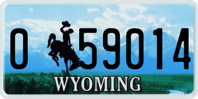 WY license plate 059014