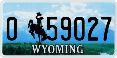WY license plate 059027