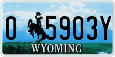 WY license plate 05903Y
