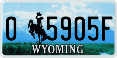 WY license plate 05905F