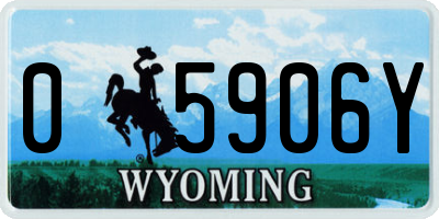WY license plate 05906Y