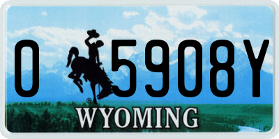 WY license plate 05908Y