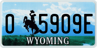WY license plate 05909E