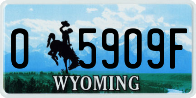 WY license plate 05909F