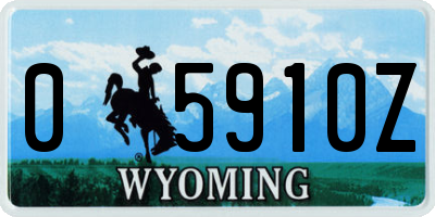 WY license plate 05910Z