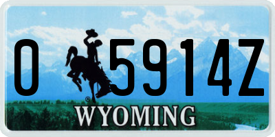 WY license plate 05914Z