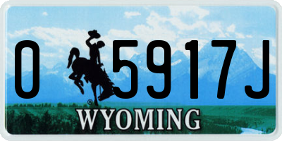 WY license plate 05917J