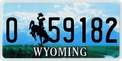 WY license plate 059182