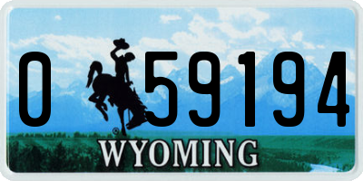 WY license plate 059194