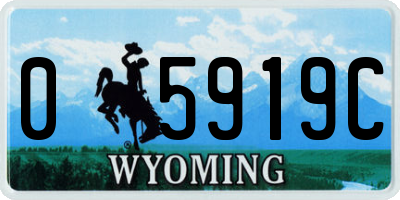 WY license plate 05919C