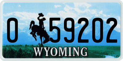 WY license plate 059202