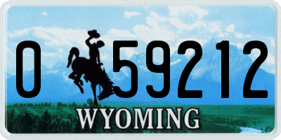 WY license plate 059212