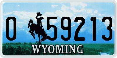 WY license plate 059213