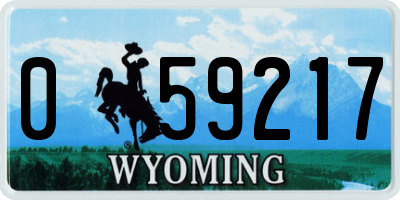 WY license plate 059217