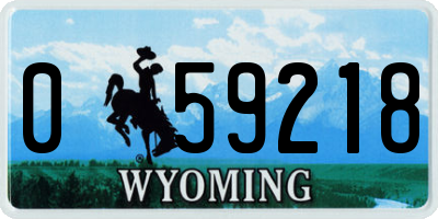 WY license plate 059218