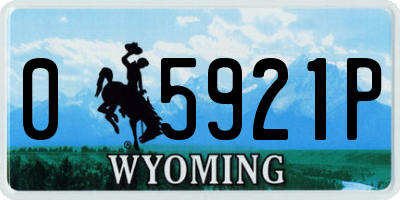 WY license plate 05921P