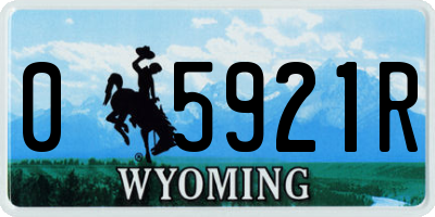WY license plate 05921R