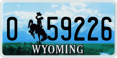 WY license plate 059226