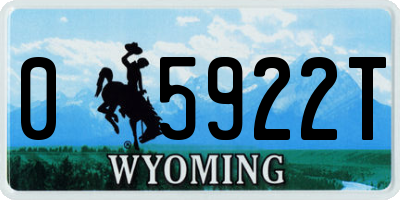 WY license plate 05922T