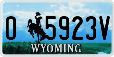 WY license plate 05923V