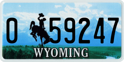 WY license plate 059247