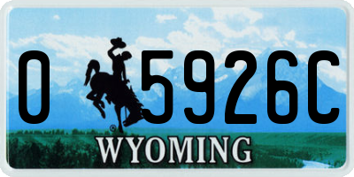 WY license plate 05926C
