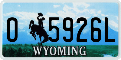 WY license plate 05926L