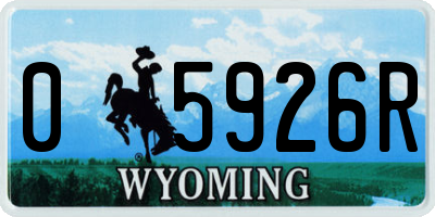 WY license plate 05926R