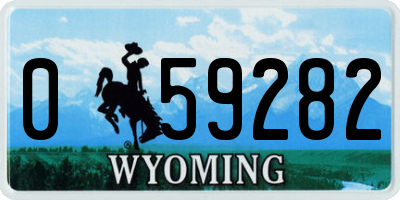 WY license plate 059282