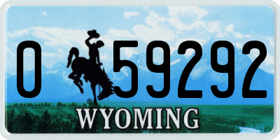 WY license plate 059292