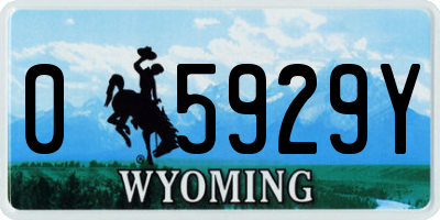WY license plate 05929Y