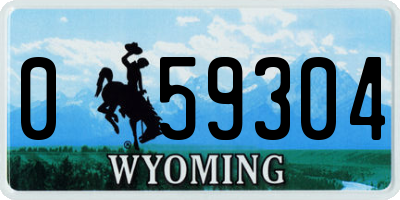 WY license plate 059304