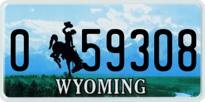 WY license plate 059308