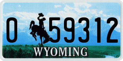 WY license plate 059312