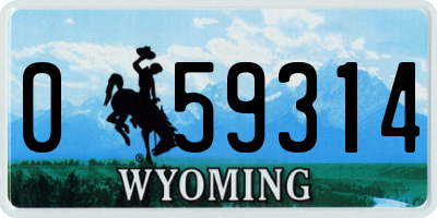 WY license plate 059314
