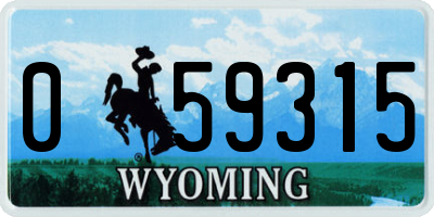 WY license plate 059315