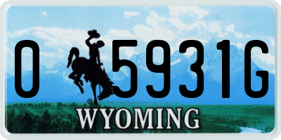 WY license plate 05931G