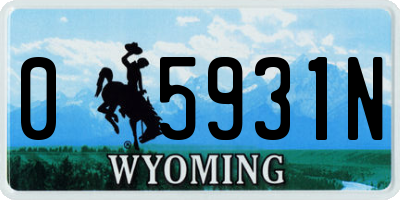 WY license plate 05931N