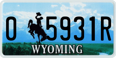 WY license plate 05931R