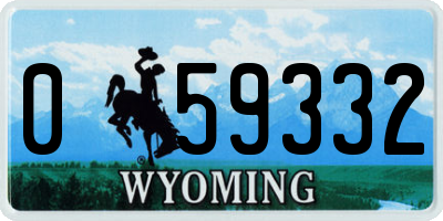 WY license plate 059332