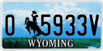 WY license plate 05933V