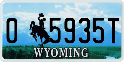 WY license plate 05935T
