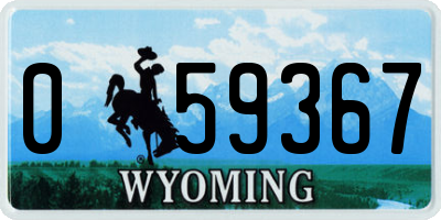 WY license plate 059367