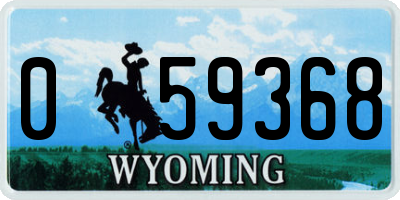 WY license plate 059368