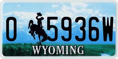 WY license plate 05936W