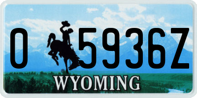 WY license plate 05936Z