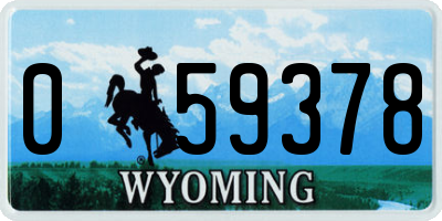 WY license plate 059378
