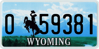 WY license plate 059381