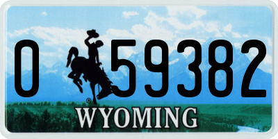 WY license plate 059382